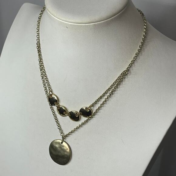 Chico's gold tone multi strand necklace signed costume jewelry pendant - Picture 13 of 15